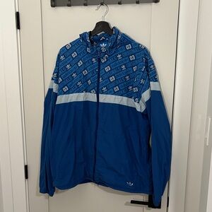 Adidas Men's Patterned Blue Windbreaker